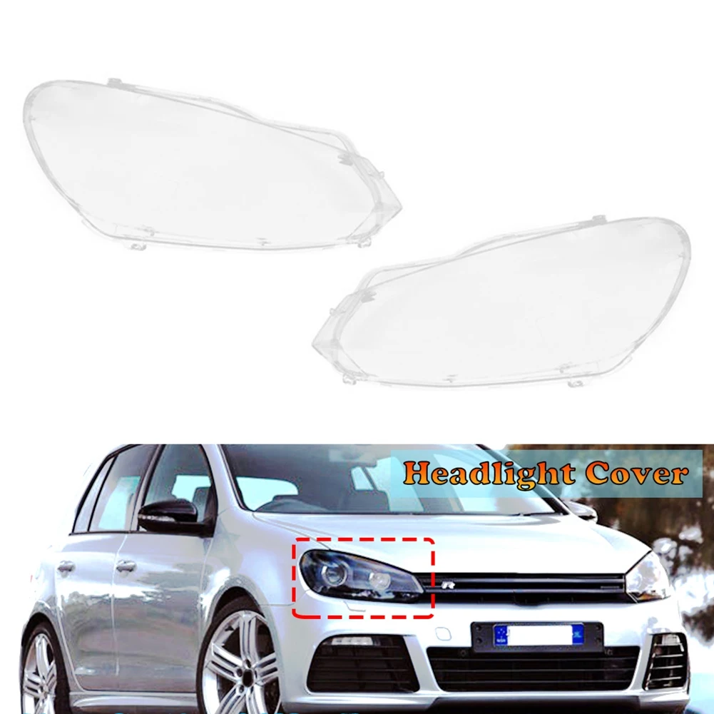 

Car Left Headlight Shell Lamp Shade Transparent Lens Cover Headlight Cover for VW Golf 6 MK6 R 2009 2010 2011 2012