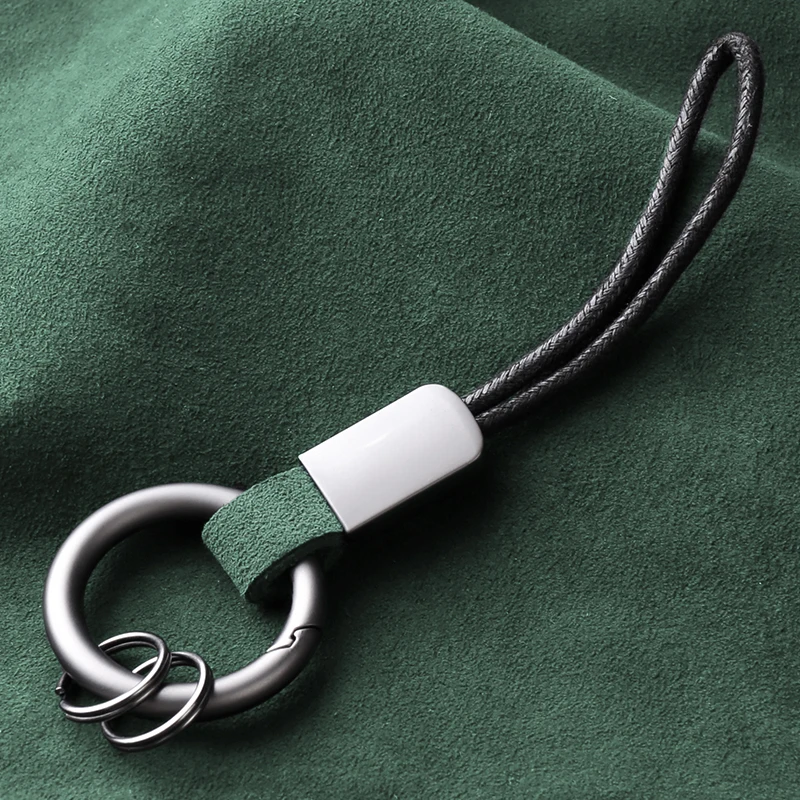 

Luxury Suede Leather Keychain Black Clasp Creative DIY Keyring Holder Universal Car Key Chain For Men /Female Jewelry Gift