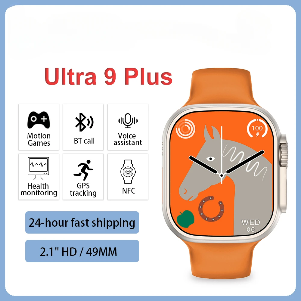 

Ultra9 Plus Men Smartwatch 2.1Inch U9 Plus Smart Watch 49MM Series9 Compass NFC Sport Heart Rate Monitoring GPS Tracking