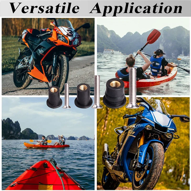 36 пар неопреновых гаек M4/M5/M6 с винтом из нержавеющей стали резиновые гайки для