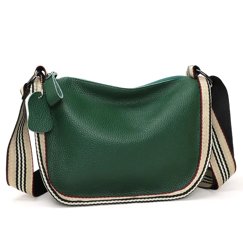 

Genuine Leather Tote bag Quality Cowhide Women Handbags Fashion Women's Shoulder Bags Designer Wide Shoulder Strap Messenger Bag