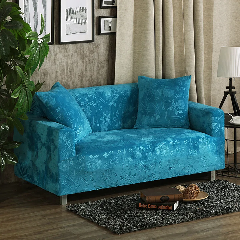 3D Embossed Elastic Fleece plush Sofa Cover Couch chaselong cover
slipcover Stretch cover 1/2/3/4 Seater protector