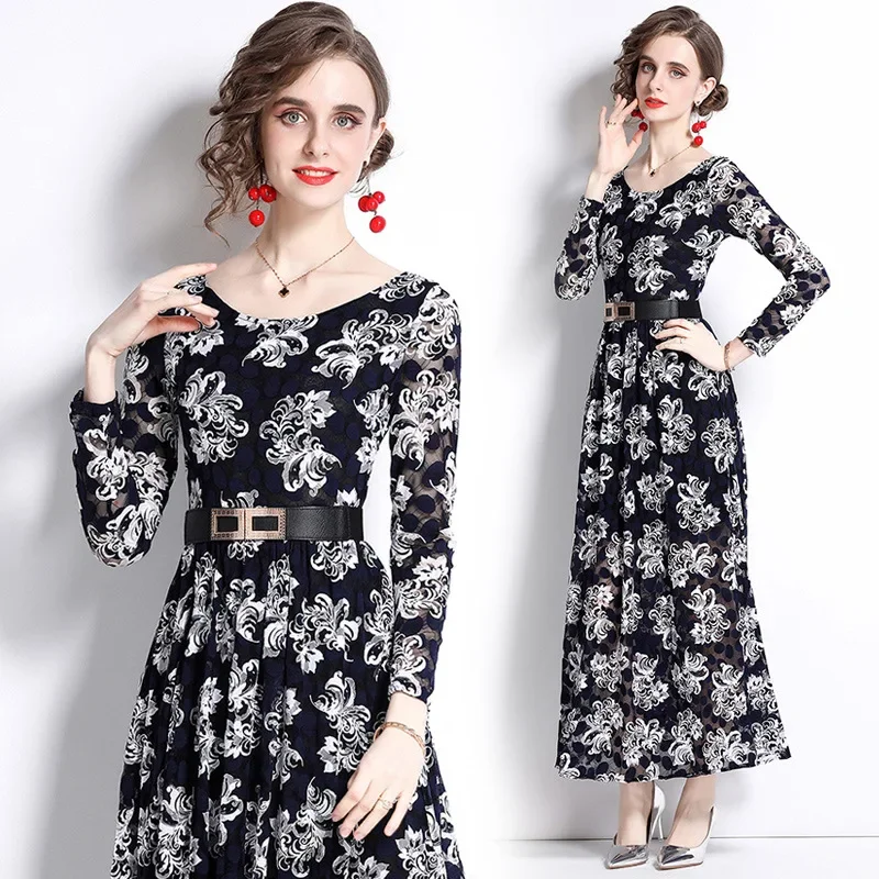 Новое поступление женское длинное платье в европейском стиле модная кружевная