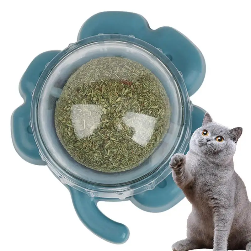 

Catnip Wall Balls For Cats Interactive Rotating Natural Teeth Cleaning Dentals Chew Toys Extra Cat Energy Ball Healthy Kitten