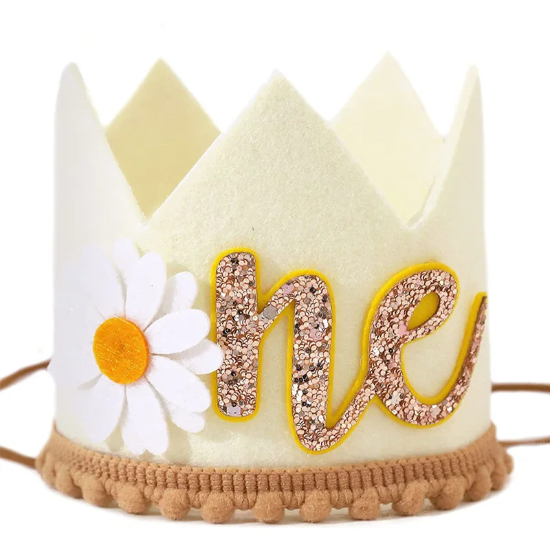 

Детская шапка «Ромашка», Аксессуары для вечеринки в честь Дня Рождения 1 год, для мальчиков и девочек, аксессуары для фотографий, Кепка Для В...