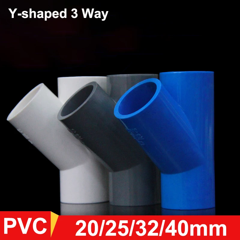 

ID 20/25/32/40mm Y-shaped 3 Ways Connector PVC Pipe Fittings Garden Water Fish Tank Connector DIY Drainage Water Supply