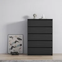5-drawer  Dresser on Metal Slides Night Stands in Black Woodgrainvisit the Home Square Store 27.93" W x16.53" Dx43.9" H
