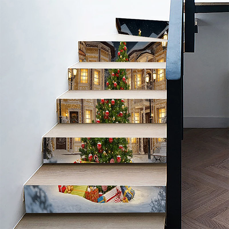 

New Product Christmas Creative Staircase Stickers 3D Christmas Tree Corridor Stairs Renovation Decoration Wall Stickers