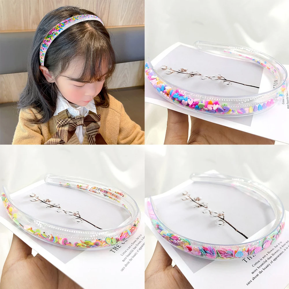 

Transparent Quicksand Headbands for Children Kids Girls Fashion Glitter Sequin Teeth Hairbands Bezel Hair Hoops Hair Accessories