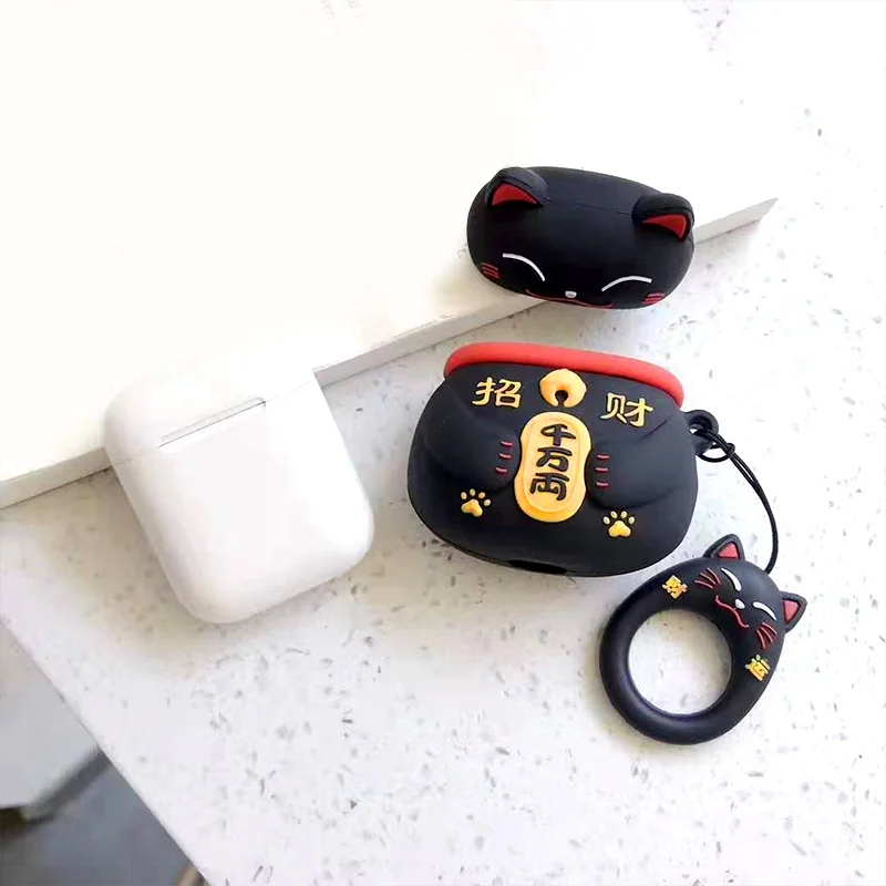 

Lucky Cat Shock Absorbent Earphone Case for AirPods 1/2/3 Pro, Women/Kids/Children/Men/Adults Gift