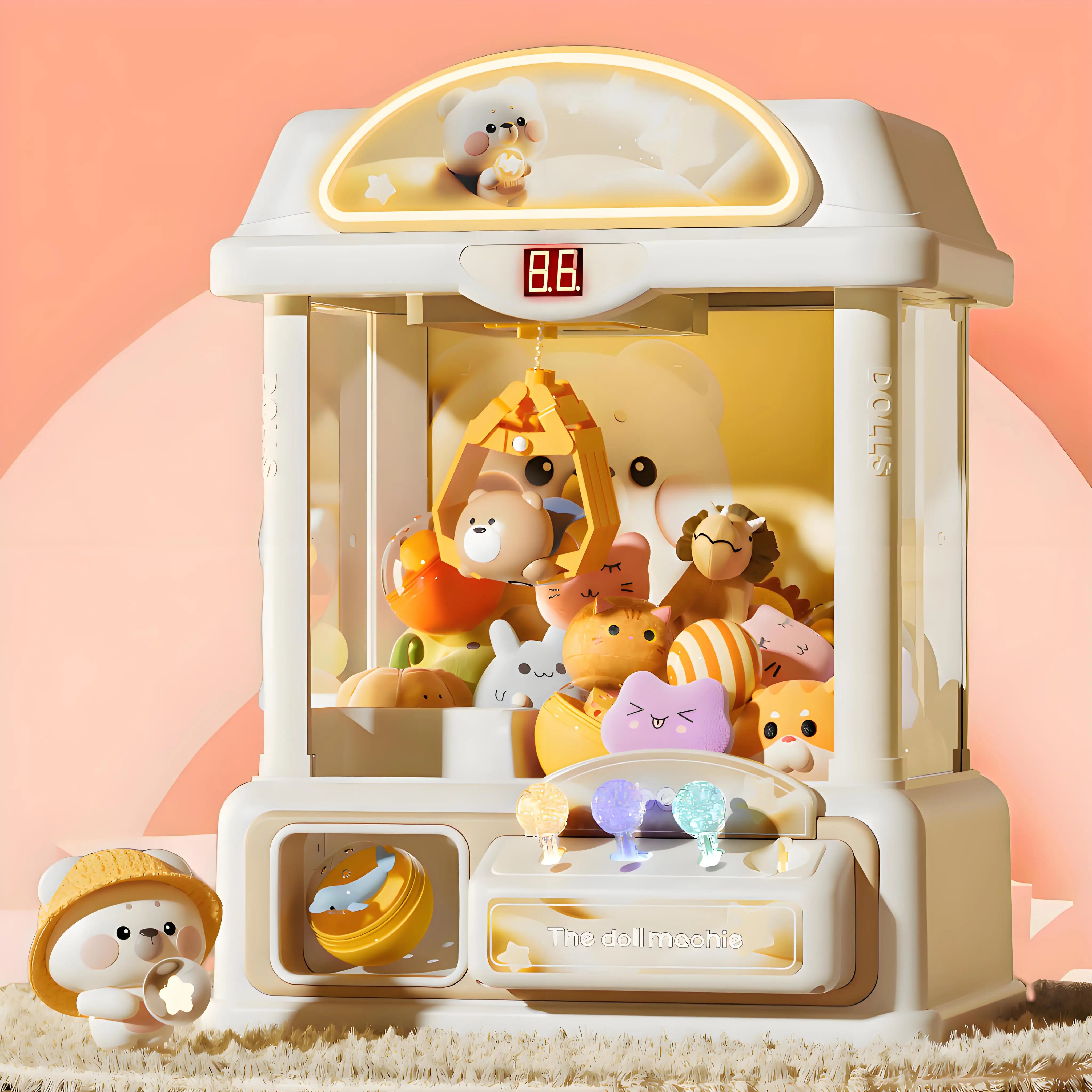 Mini Claw Catch Toy Crane Machines Big Size DIY Doll Machine Kids Coin Operated Play Game Music Children Xmas Gifts Toys