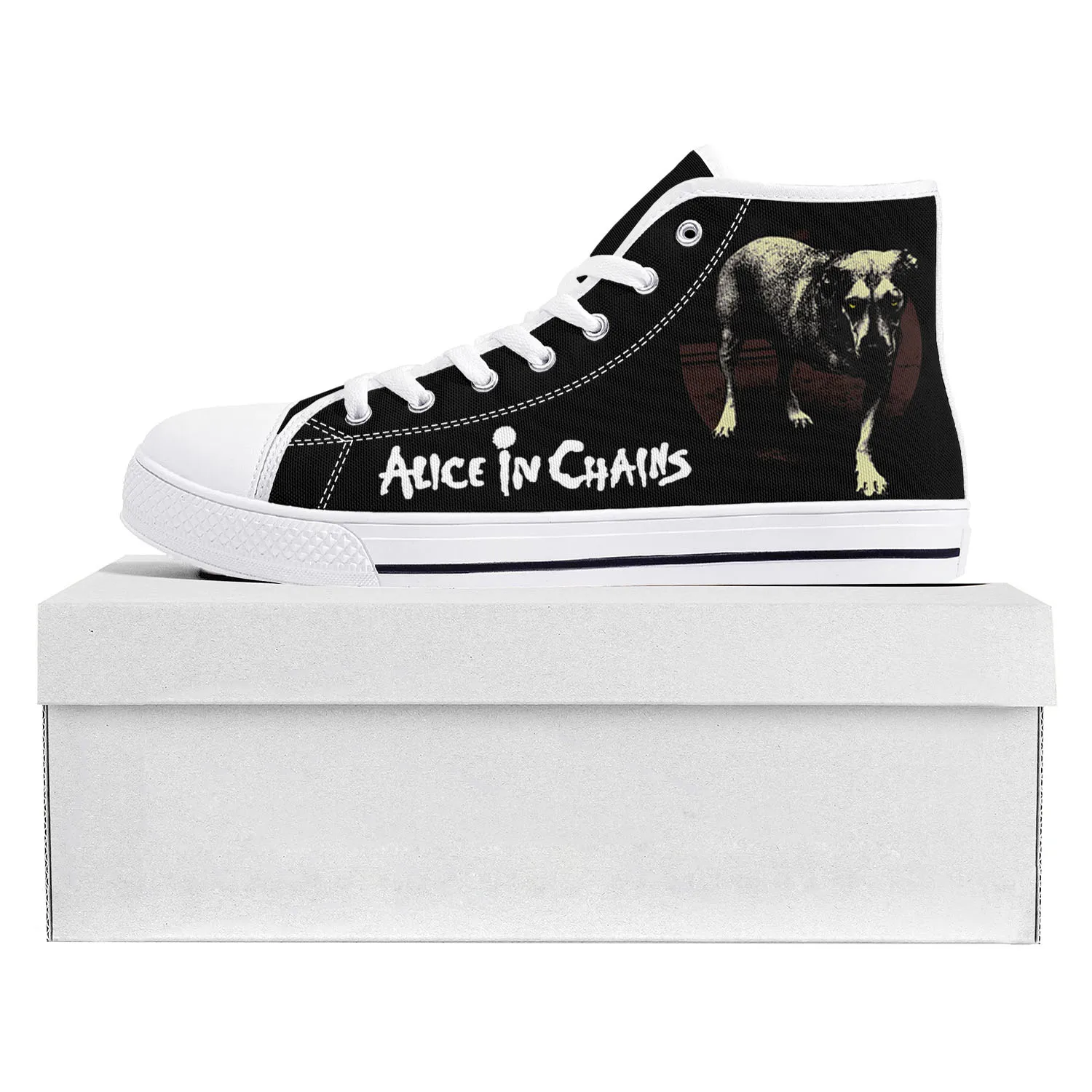 Alice In Chains Metal Rock Band Pop High Top High Quality Sneakers Mens Womens Teenager Canvas Sneaker Couple Shoe Custom Shoe