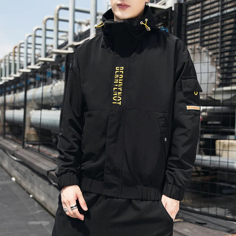 

Korean Clothes Color-blocking Overalls Jacket Men's Spring and Autumn Bomber Jacket Fashion Trendy Brand Mens Clothing