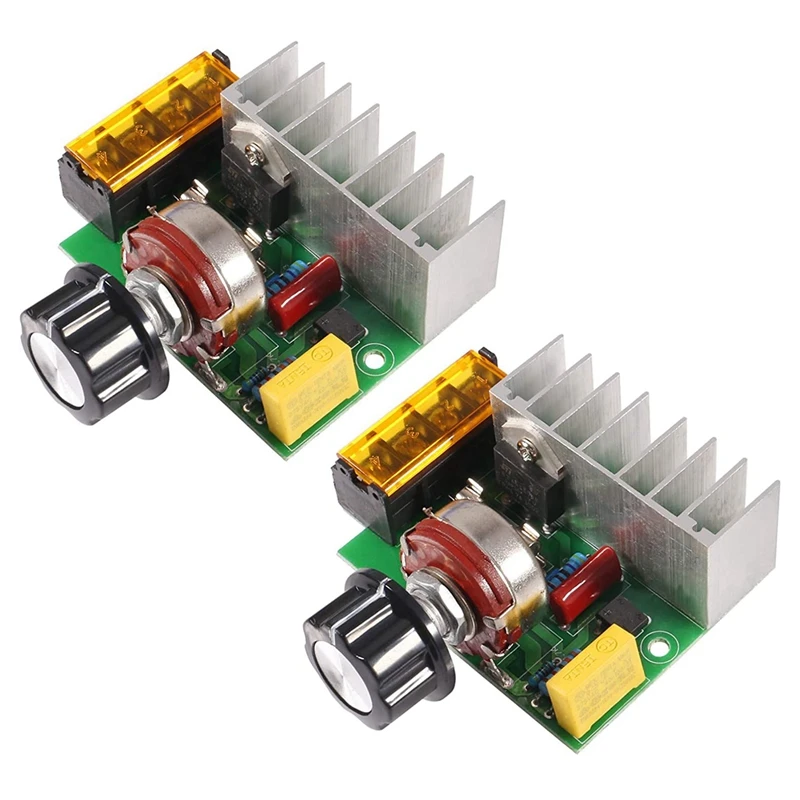 

2 Pcs 4000W AC 220V SCR Electric Voltage Regulator Motor Speed Controller Dimmers Dimming Speed with Fuse