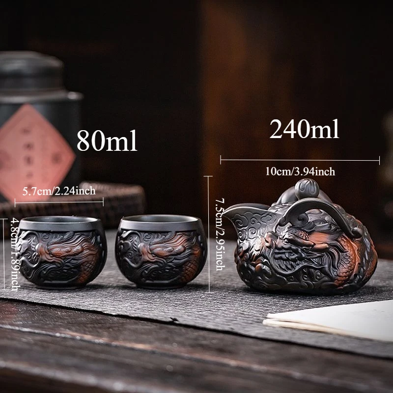 

Керамический чайный набор Purple Clay с драконом