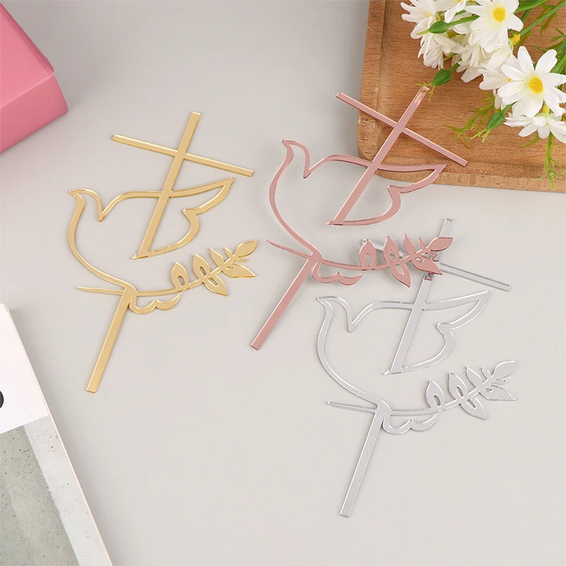 1 шт. топпер с крестом голубя для первого причастия минималистичная акриловая