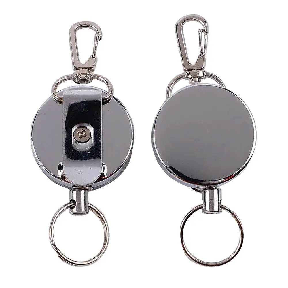 

High Resilience Metal Elastic Keychain Anti-lost Badge Reel Key Buckle ID Card Holder Safety Burglar Trinket
