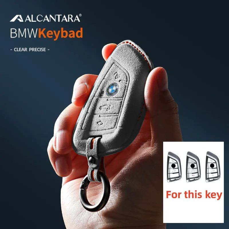 

Alcantara Suede 3D Stereo Car Key Case Bag For BMW X1 X3 X4 X5 F15 X6 F16 G30 7 Series G11 F48 F39 520 525 G20 118i 218i 320i
