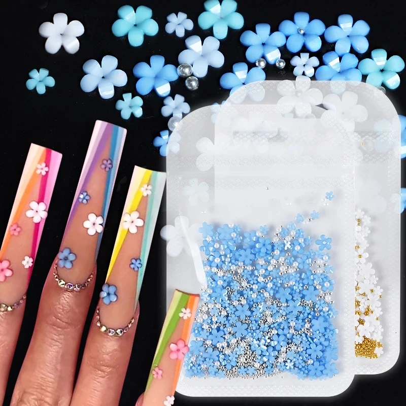 

3D Acrylic Pearl Flower Nail Gem Mix Beads Nail Jewelry Nail Decors Manicure Nail Art Beauty