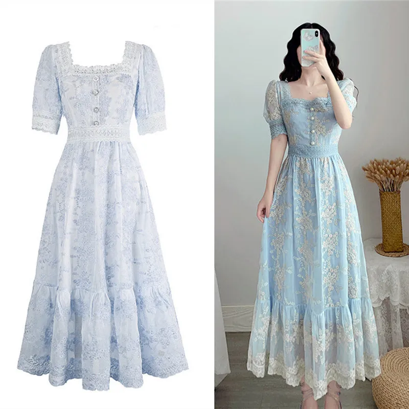 Милое мягкое платье-трапеция для девушек летние кружевные праздничные платья с