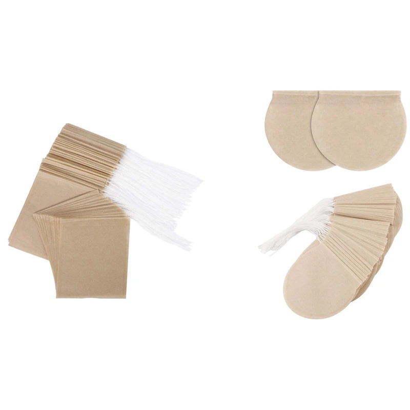 

AT35 300PCS Tea Filter Bags, Disposable Paper Tea Bag With 300Pcs Tea Infuser Drawstring Teabags Natural Material Tea Bags