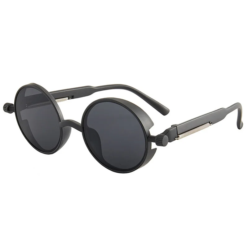 

Солнцезащитные очки в круглой металлической оправе в стиле стимпанк для мужчин и женщин, классические весенние готические очки в стиле ретро и панк, цветные линзы