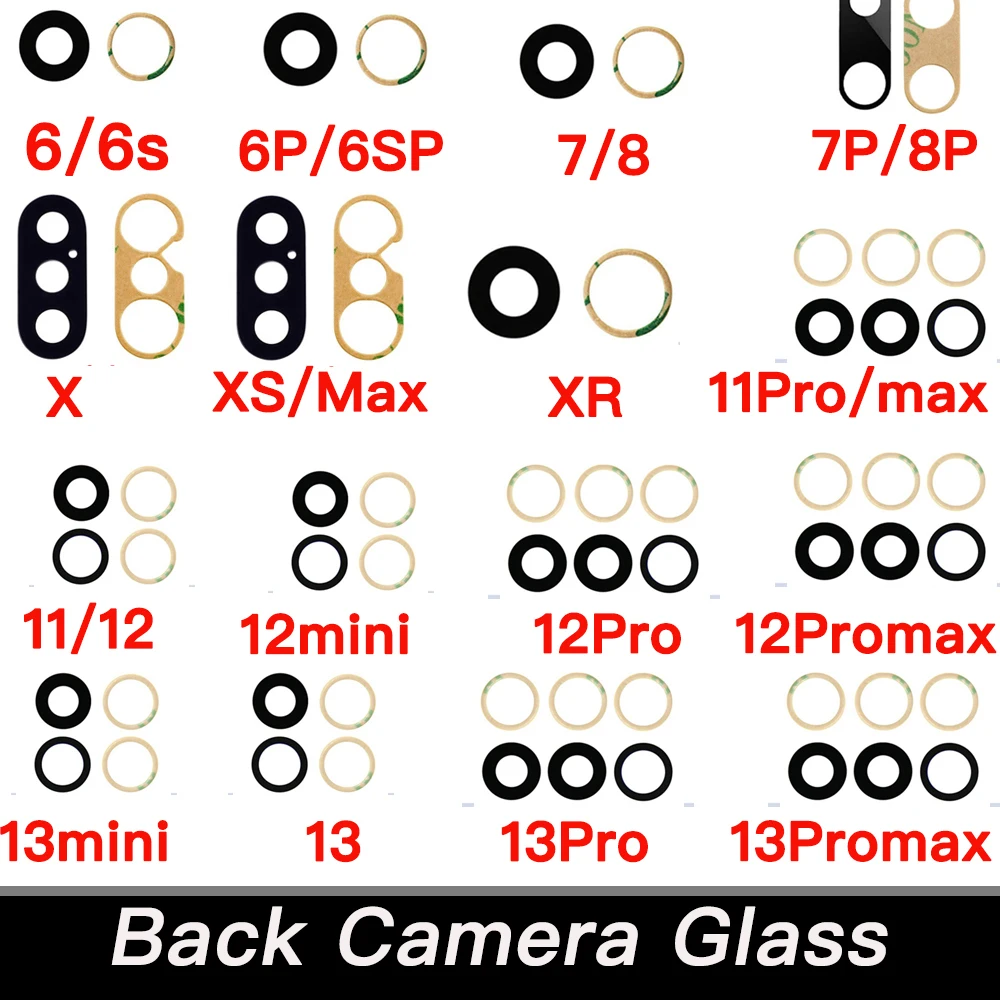 Фото Замена стекла объектива задней камеры для iPhone 14 15 Plus X XR XS 11 12 13 Mini Pro Max с наклейкой 3 м и инструментами для ремонта №4