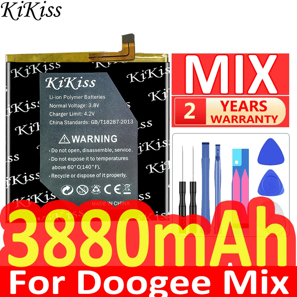 

KiKiss 3880mAh Battery for DOOGEE Mix Smart Phone Batteries + Free Tools