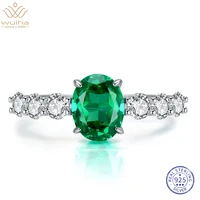 wuiha real 925 sterling silver 3ex oval 79mm vvs tsavorite simulated moissanite ring for women wedding party gift drop shipping
