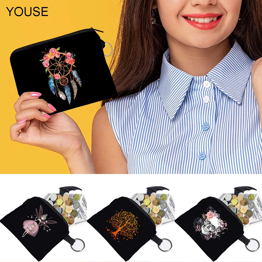 

Geldbörse Mini Brieftasche Druck Farbe Muster Ändern Tasche Beutel für Mädchen Geld Key Ohrhörer Organizer Tasche Kreditkarte