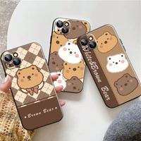 cute cartoon bear phone case for iphone 13 11 pro 12 mini max x xr xs 8 7 plus 6 6s se 2020 funda silicone cover back