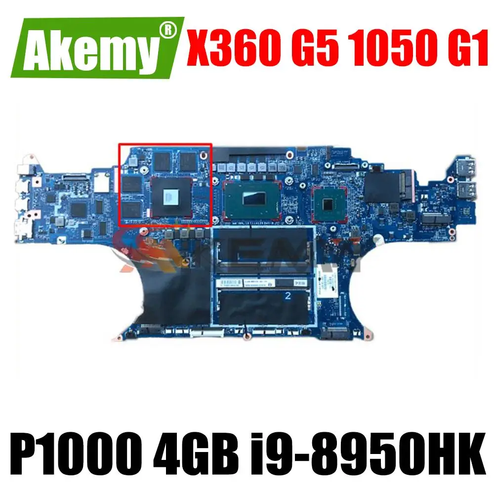 

Akemy DA0XW1MBAI0 notebook mainboard with P1000 4GB GPU i9-8950HK CPU For HP ZBOOK X360 G5 1050 G1 Laptop Motherboard mainboard