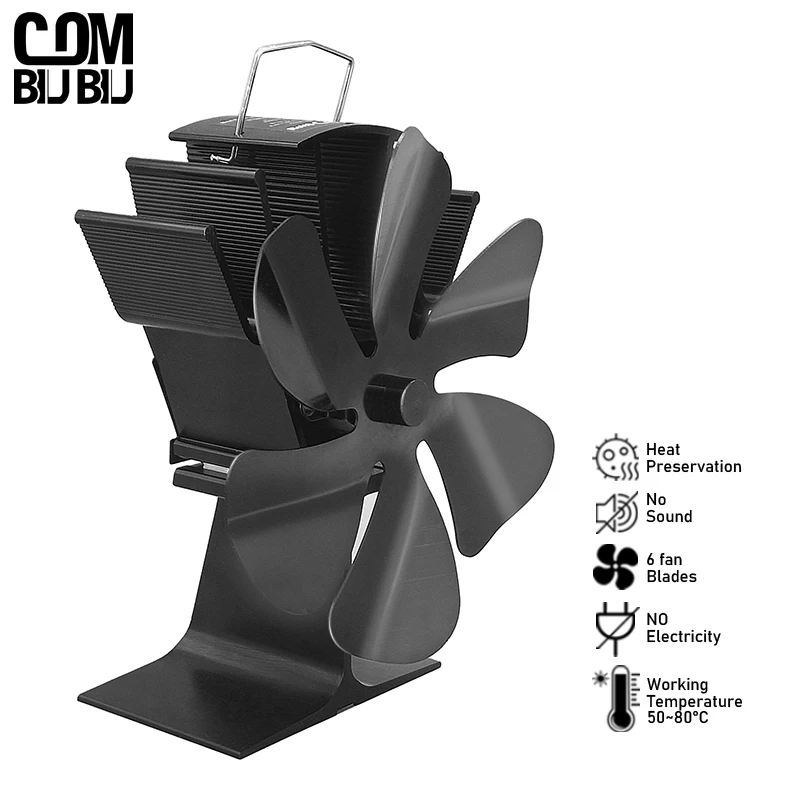 

Для дома, 5 лезвий, рабочая деревянная горелка, эко-вентилятор, Тихий Домашний черный цвет, эффективное распределение тепла