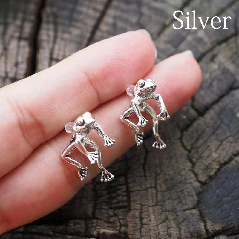 

Women Frog Stud Earrings For Girls Funny Retro Animal Ear Studs Statement Earring Ear Piercing Female Cute Charm Jewelry Gifts