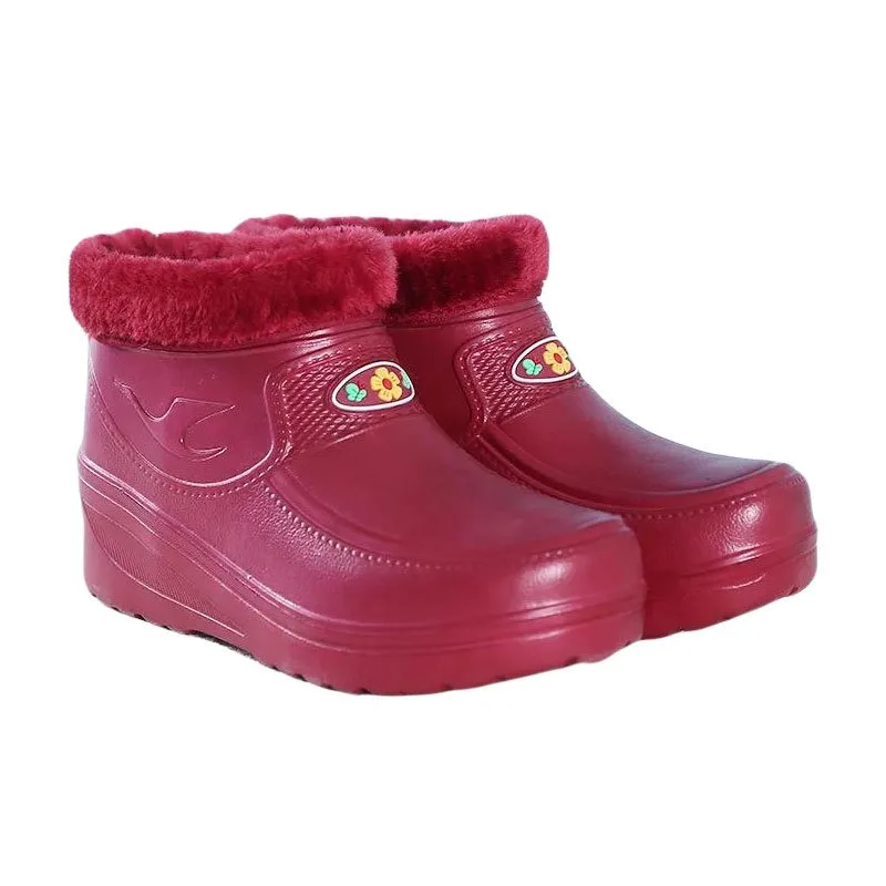 Женские непромокаемые резиновые сапоги на мягкой подошве из ЭВА плюс бархатные