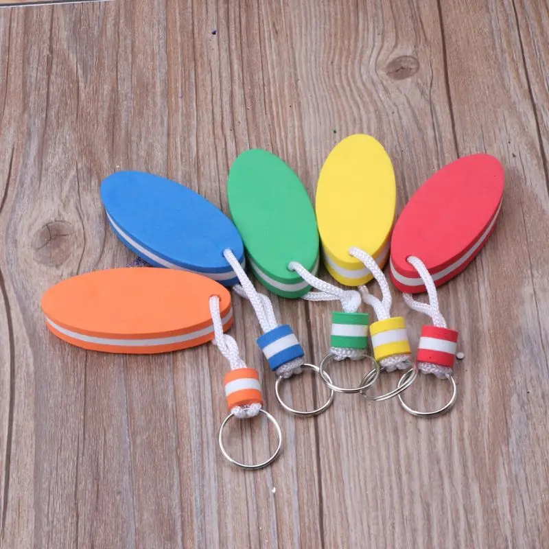 

M6CC 5 Colors Foam Floating Keychain Oval Shape Foam Floater Key Ring for Boating Fishing Surfing Sailing Outdoor Sports