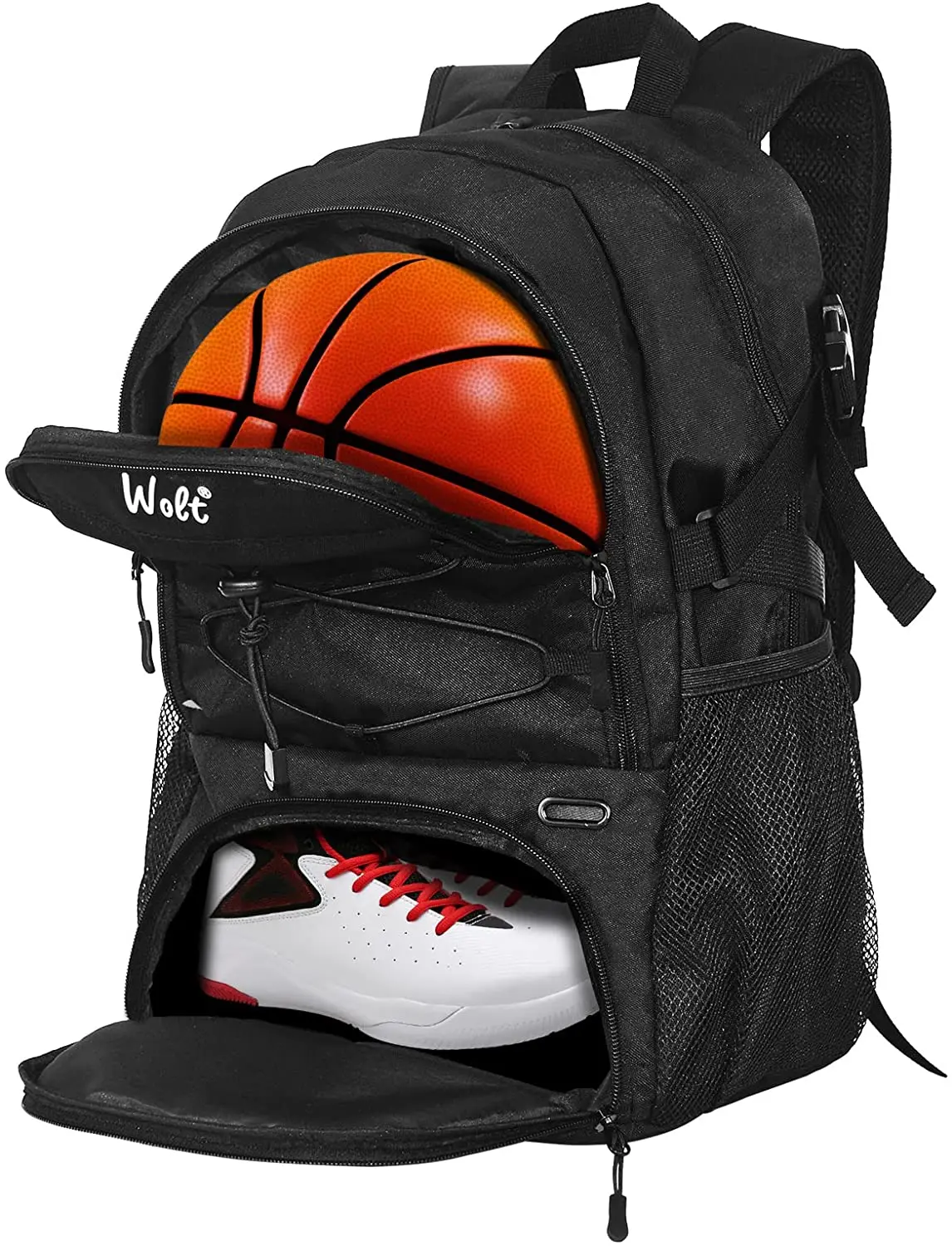 Wolt | Basketball Backpack Large Sports Bag with Separate Ball holder &amp Shoes compartment Best for Soccer Volleyba