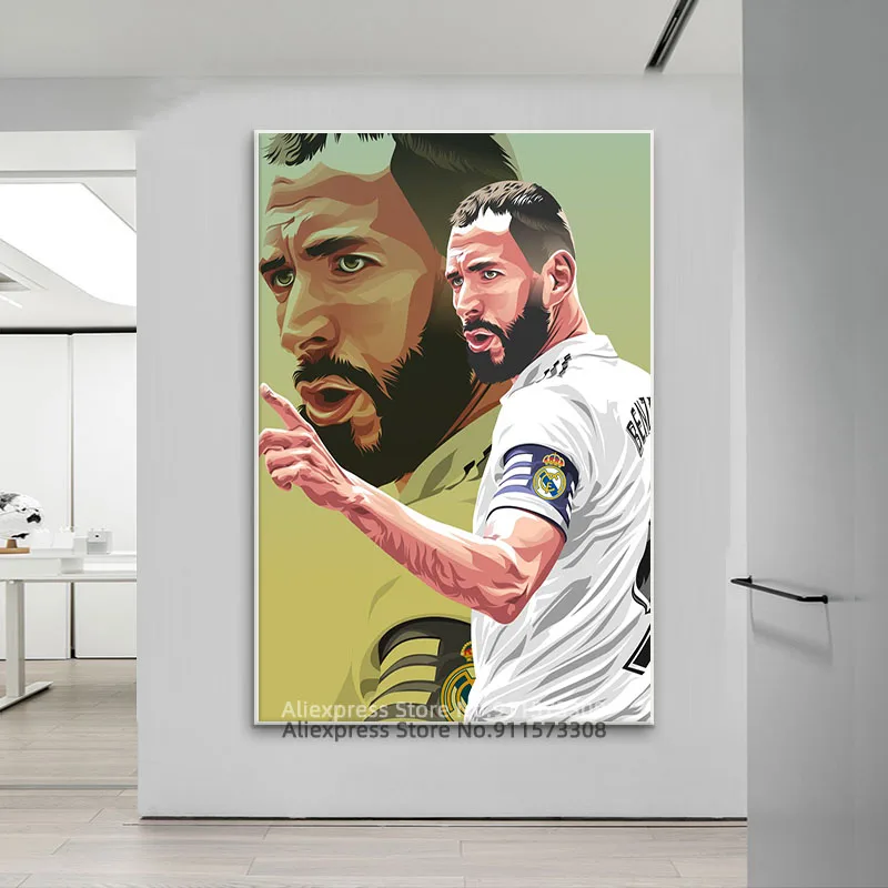 Спортивная иллюстрация Karim Benzema плакат художественная живопись холст печать