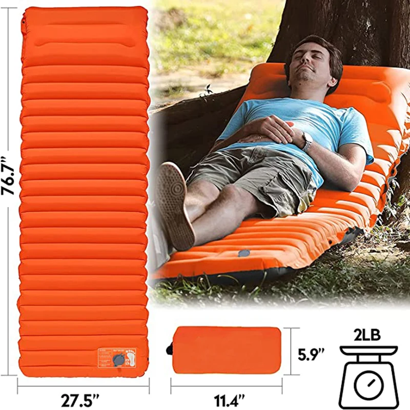Foldable Outdoor TPU Air Cushion for Nature Hiking Hike Self-inflating Mat Inflatable Bed Foot Type Automatic Portable Mattress