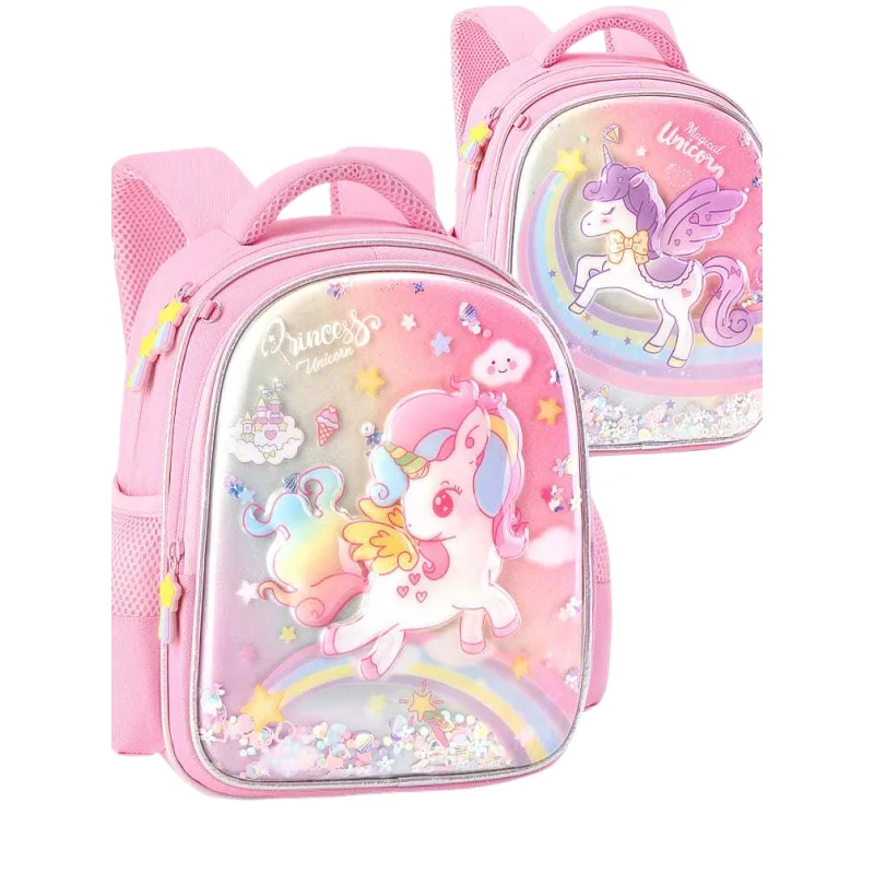 

My little pony cute foreign style children's schoolbag girls net red quicksand girl unicorn preschool children's baby backpack