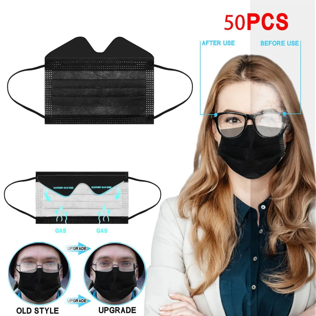 

Anti-fog Adults Masks Disposable Ultrathin Outdoor Unisex Face Masks 3-Ply Disposable Solid Color Men Women Face Cover Masque