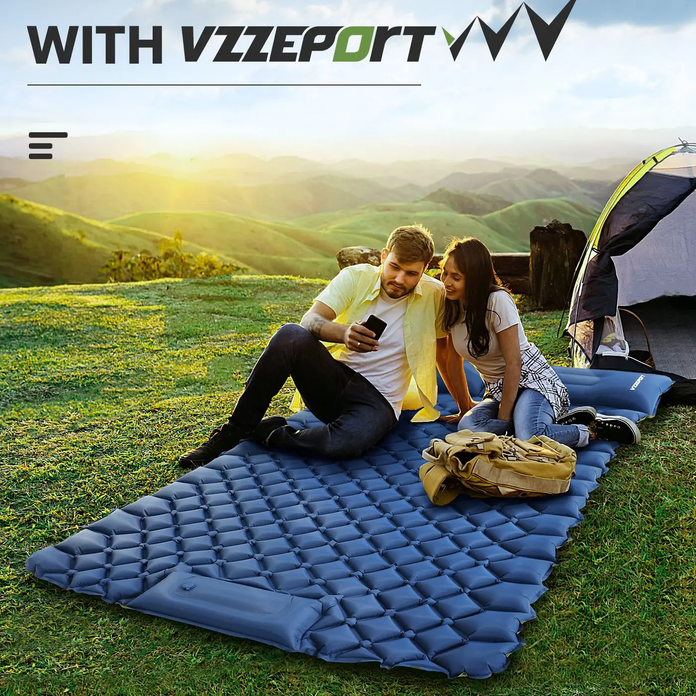 2022 New Camping Sleeping Pad Mat Ultralight Inflatable mattress in Tent Hiking Trekking Portable Travel Folding bed Air pad