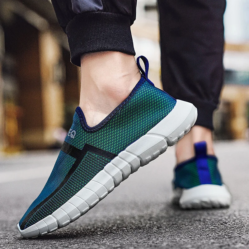 

Summer Hot Sale Cheap Slip-on Men's Running Shoes Breathable Mesh Man Sock Sneakers Lightweight Comfort Mens Casual Sports Shoes