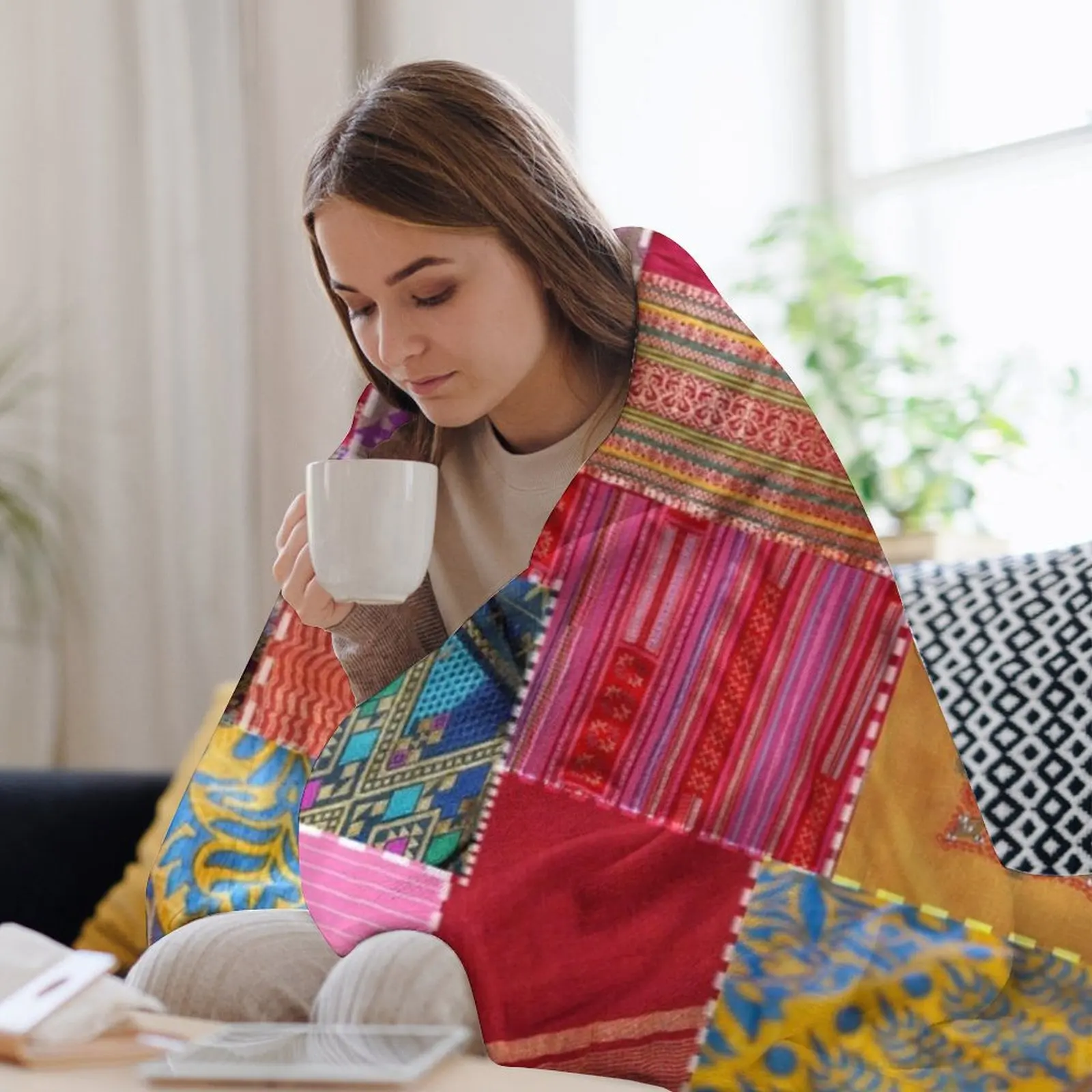 Сари в стиле бохо лоскутное одеяло милые клетчатые теплые одеяла