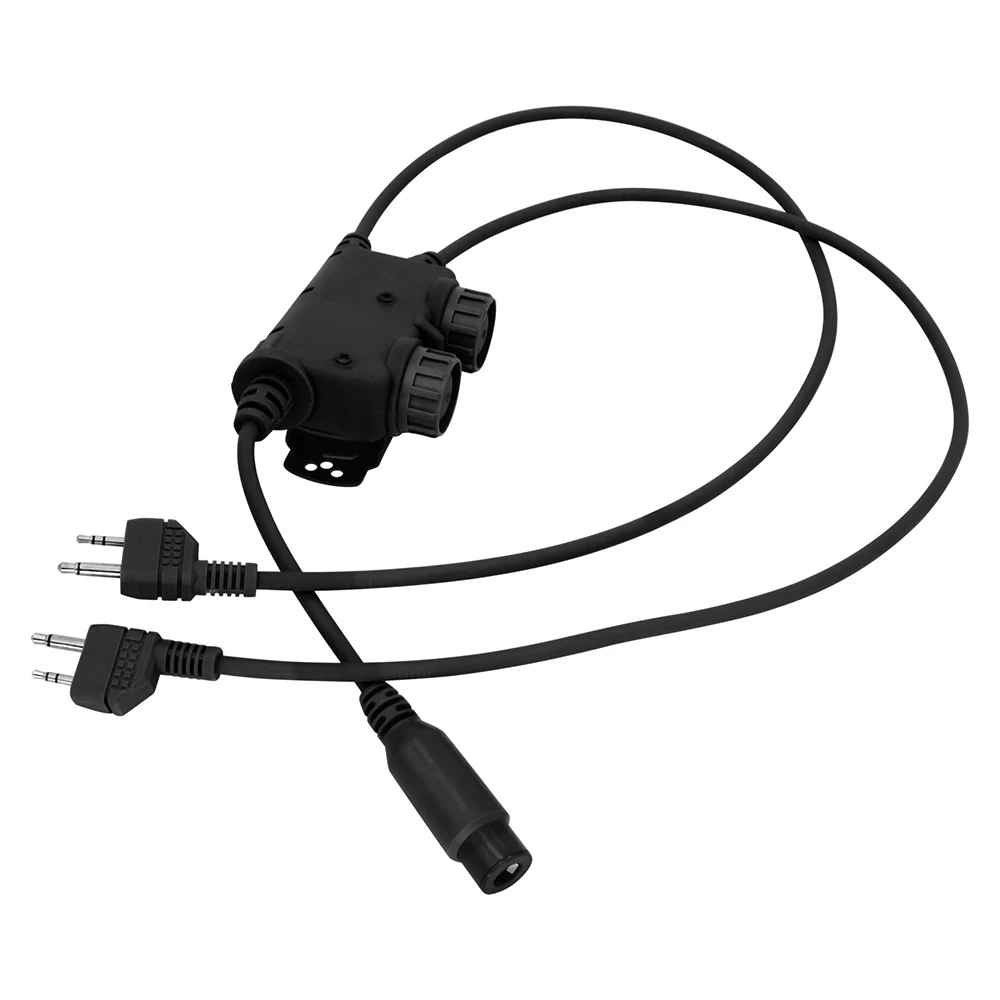 Tactical Military PTT RAC PTT Dual COMM Midland plug Tactical Headset Adapter for PELTOR COMTAC / MAS Sordin Shooting Headphones