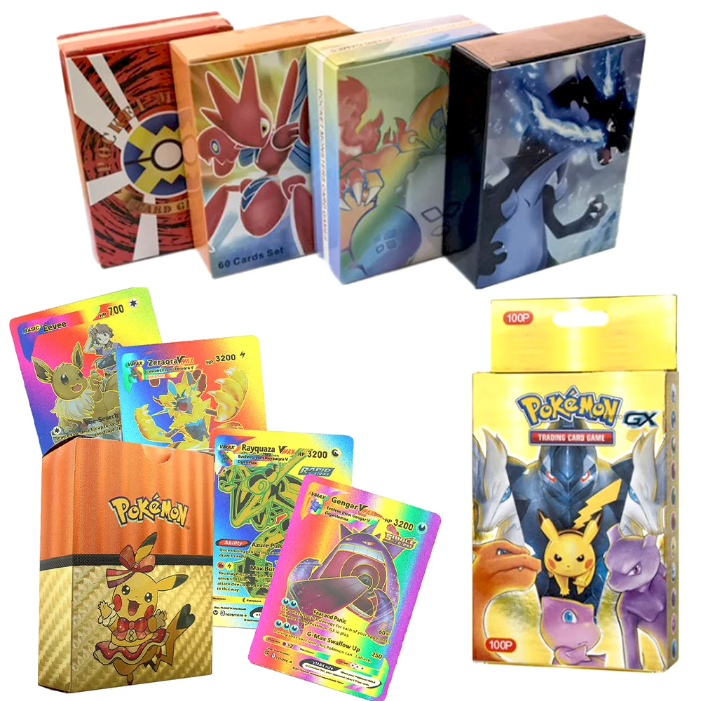 

Карточная коробка Vmax GX Vstar MEGA TAG, Покемон, английский, французский, испанский, хобби, редкая коллекция, боевые карточки, игрушки, подарки