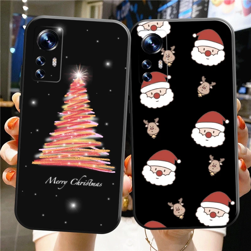 

Cartoon Christmas Tree Santa Phone Case For Xiaomi Redmi Note 10 11 Pro 9A 9C 9T For Redmi Note 9 Pro Note 7 8 8T Silicone Cover