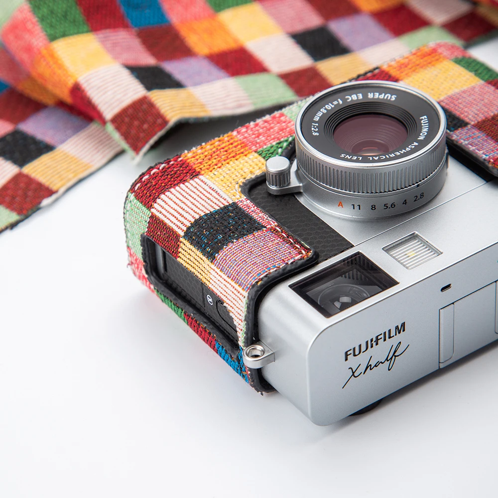 Фото Защитный чехол Xhalf, сумка для камеры ручной работы для Fujifilm XT5 X100VI X-T5, чехол Xhalf, натуральная кожа, получехол X100VI, полусумка XT5 №4