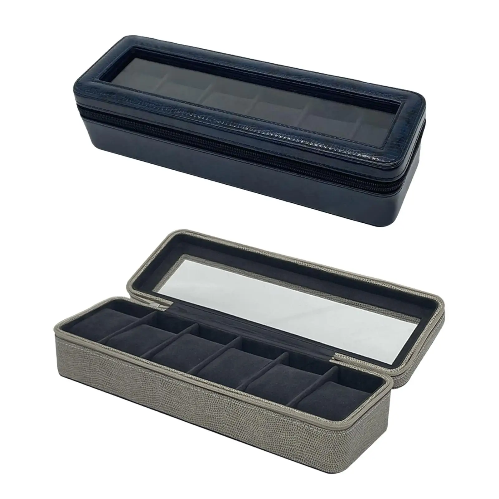 

Watch Box 6 Slot Organizer Holder Dustproof Storage Boxes for Men and Women