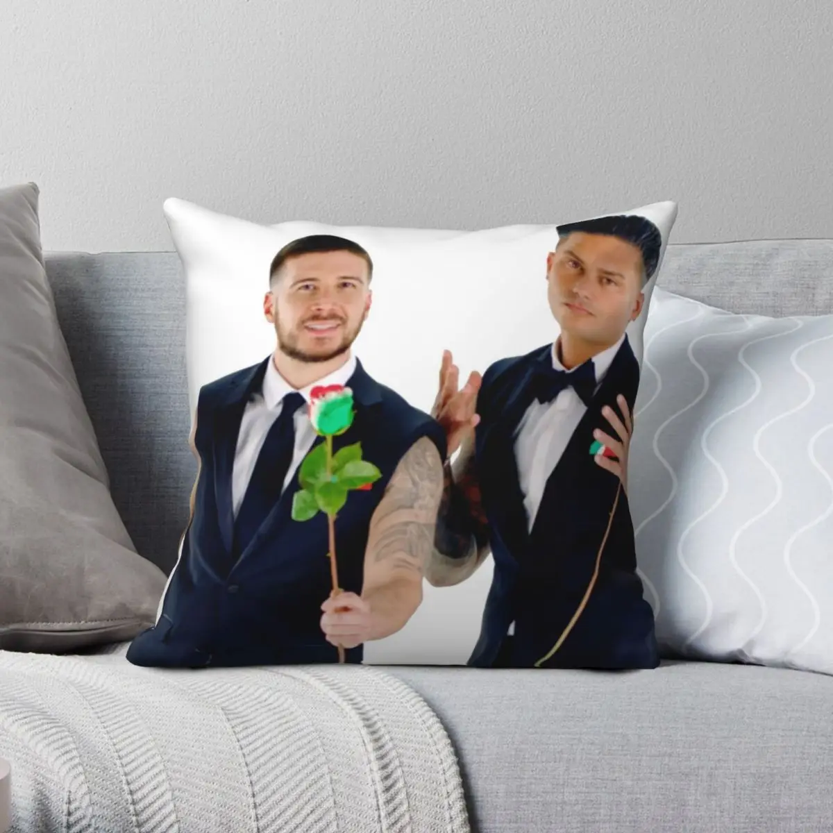 

Квадратная наволочка Double Shot At Love из полиэстера и льна